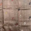 Kalmi Olive Pure Tussar Silk Kantha Embroidered Saree