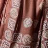 Abstract Brown Pure Tussar Silk Gujrati Embroidered Saree