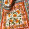 Orange Blossom Pure Tussar Silk Fusion Kantha Embroidered Saree