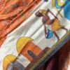 Rustic Fusion Pure Tussar Silk Abstract Kantha Embroidered Saree