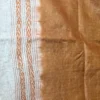 Soft Brown Pure Tussar Silk Kantha Embroidered Saree