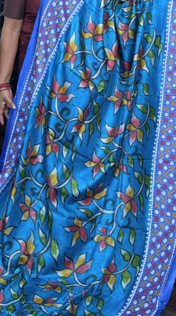 Areema Fusion Pure Tussar Silk Gujrati Embroidered Saree