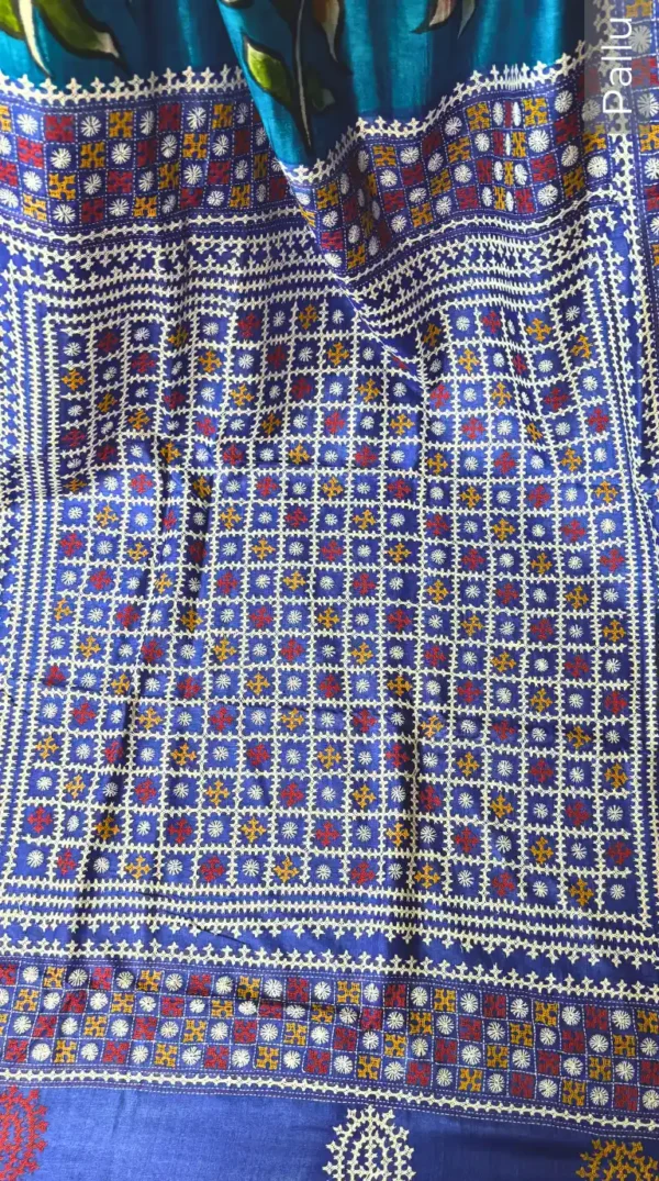 Areema Fusion Pure Tussar Silk Gujrati Embroidered Saree