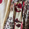 Red Appliques Pure Tussar Silk Kantha Embroidered Saree