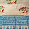 Serene Blue Pure Tussar Silk Kantha Embroidered Saree