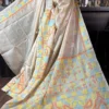 Himanshi Beige Pure Tussar Silk Gujrati Embroidered Saree