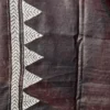 Chandrima Brown Pure Tussar Silk Kantha Embroidered Saree