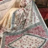 Raagini Beige Pure Tussar Silk Kantha Embroidered Saree