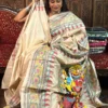 Divine Grace Pure Tussar Silk Kantha Embroidered Saree