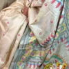 Divine Grace Pure Tussar Silk Kantha Embroidered Saree