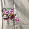 Soft Beige Pure Tussar Silk Kantha Embroidered Saree