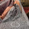 Anushna Pure Tussar Silk Batik Kantha Fusion Saree