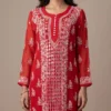Razia Red Chikankari Kurta