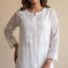 Disha White Chikankari Kurta