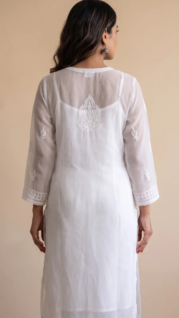 Disha White Chikankari Kurta