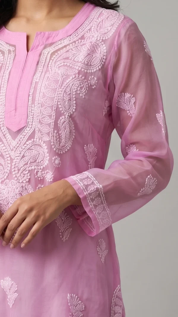 Aysha Pink Chikankari Kurta