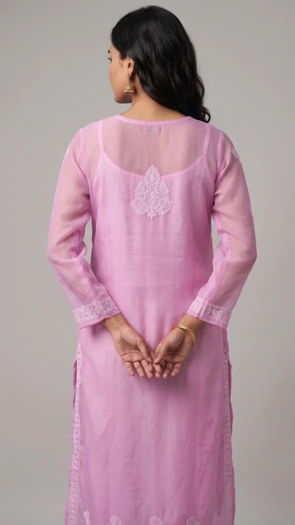 Aysha Pink Chikankari Kurta