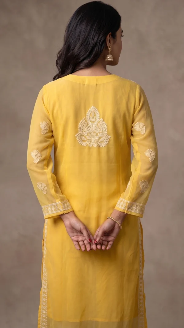 Kashvi Yellow Chikankari Kurta