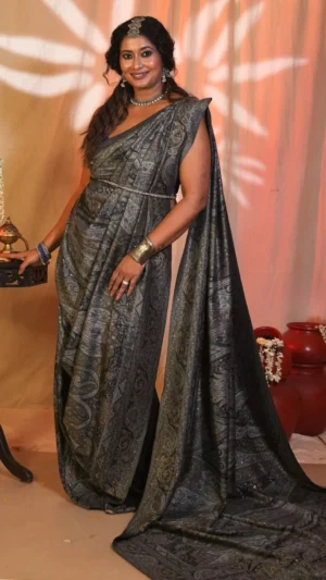 Shayla Black Premium Pashmina Silk Jamewar Saree